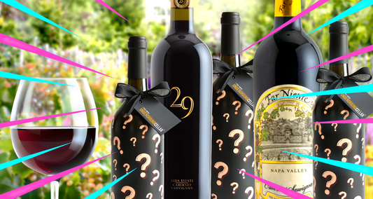 $19 Red Wine Mystery MAYhem with a 12-bottle case as the Top Upgrade!