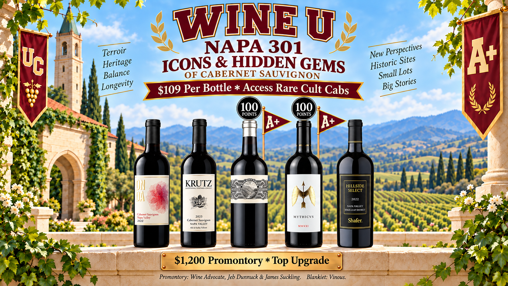 NAPA 301: Napa Cabernet Luxury ft 100 pt Promontory, Shafer, and More!