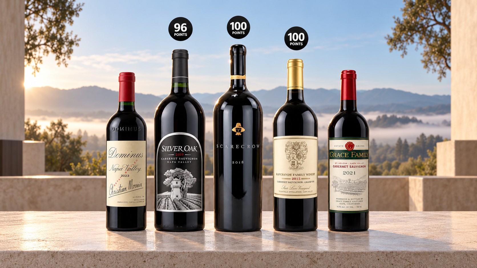 Cult Napa Cabs and Red Blends from Scarecrow, Dominus & Silver Oak