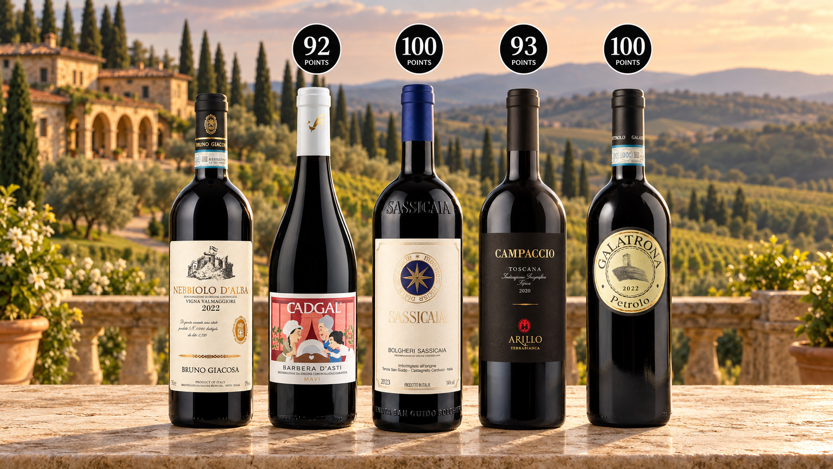 Tour of Italy - Bruno Giacosa & More, with a Rare $335 Sassicaia Top Upgrade