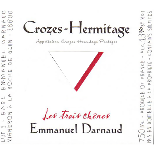 2018 Domaine Darnaud Les Trois Chenes Crozes-Hermitage Red Rhone Blend 750ML