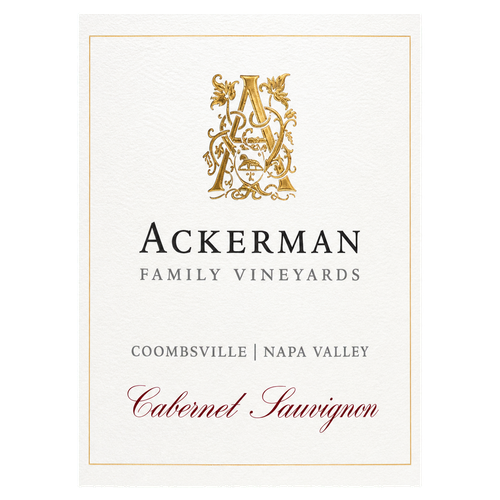2017 Ackerman Family Vineyards Cabernet Sauvignon, Coombsville 750ML  (92 Points - Wine Advocate) label