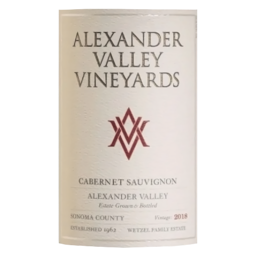 2018 Alexander Valley Vineyards Cabernet Sauvignon Alexander Valley Sonoma County 750ML
