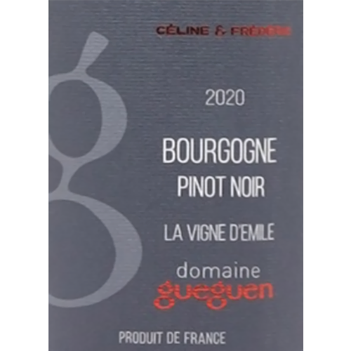 2020 Bourgogne Pinot Noir La Vigne D'Emile Domaine Gueguen 750ML