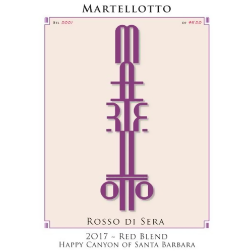 2017 Martellotto Rosso di Sera Happy Canyon of Santa Barbara Bordeaux Blend Left Bank 750ML