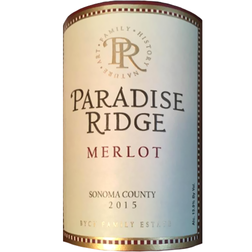 2015 Paradise Ridge Merlot Sonoma County 750ML
