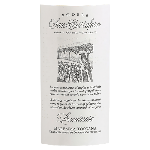 2020 Podere San Cristoforo Luminoso White Maremma Toscana 750ML
