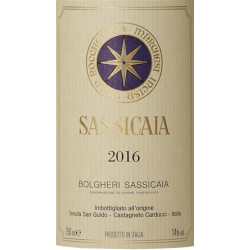 2016 Tenuta San Guido Sassicaia DOC Bolgheri Bordeaux Blend Left Bank 750ML
