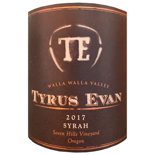 2017 Tyrus Evan Syrah Seve Hills Vineyard Oregon Walla Walla Valley 750ML