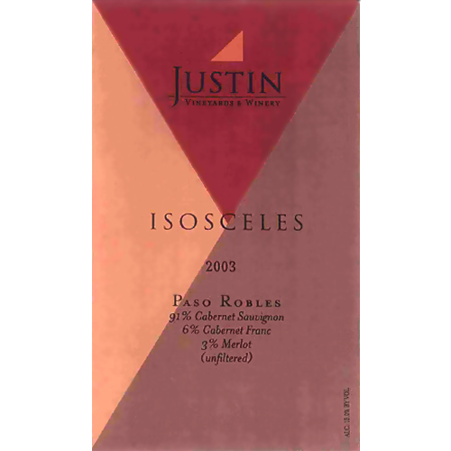 2003 Justin Isosceles Paso Robles Bordeaux Blend Left Bank 750ML