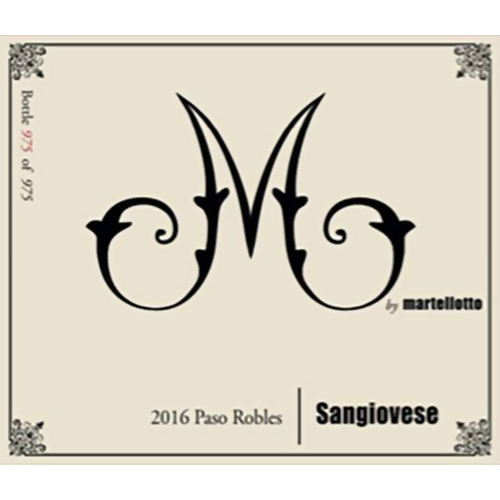 2016 M by Martellotto Sangiovese, Paso Robles 750ML