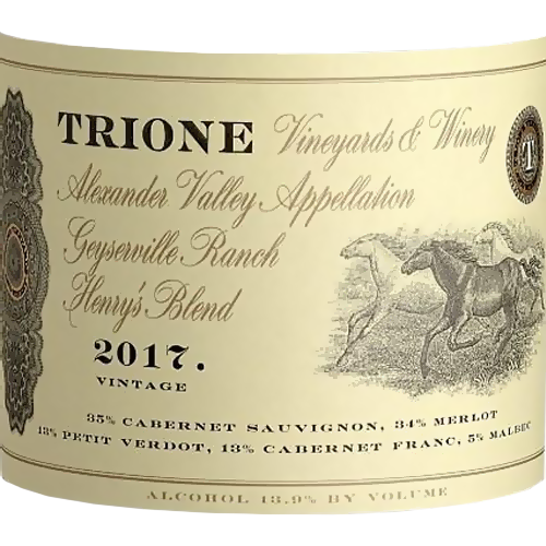 2017 Trione Vineyard Winery Alexander Valley Appellation Gayserville Ranch Henry's Blend 750ML