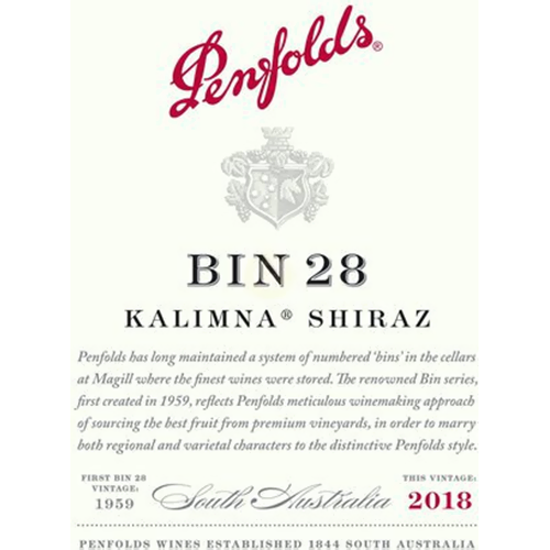 2018 Penfolds Bin 28 Kalimna Shiraz - South Australia 750ML