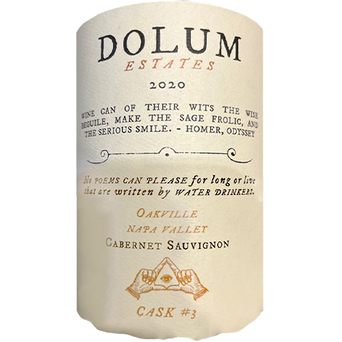 2020 Dolum Estates Cabernet Sauvignon Cask #3 Oakville Napa Valley 750ML