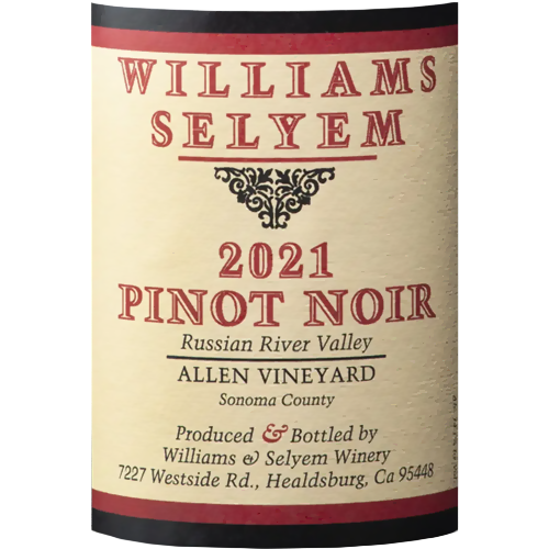 2021 Williams Selyem Pinot Noir Allen Vineyard, Russian River Valley 750ML