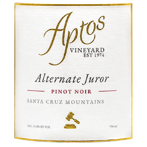 2023 Aptos Vineyard 'Alternate Juror' Pinot Noir, Santa Cruz Mountains 750ML (93 Points - Wine Enthusiast) label