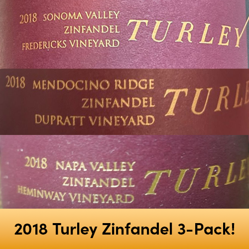 2018 Turley Wine Cellars Zinfandel 750ML 3-Pack Bundle