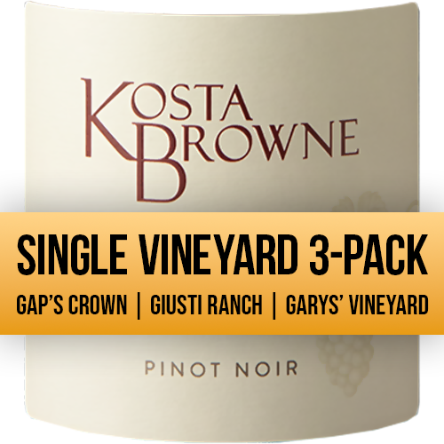 Kosta Browne Single Vineyard Pinot Noir 750ML 3-Bottle Bundle