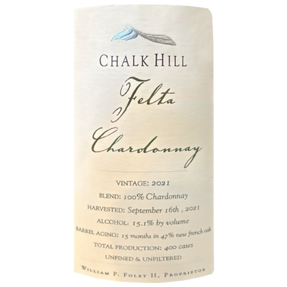 2021 Chalk Hill Felta Chardonnay, Chalk Hill 750ML