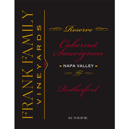 2021 Frank Family Vineyards Reserve Cabernet Sauvignon, Rutherford 750ML (95 Points - James Suckling)