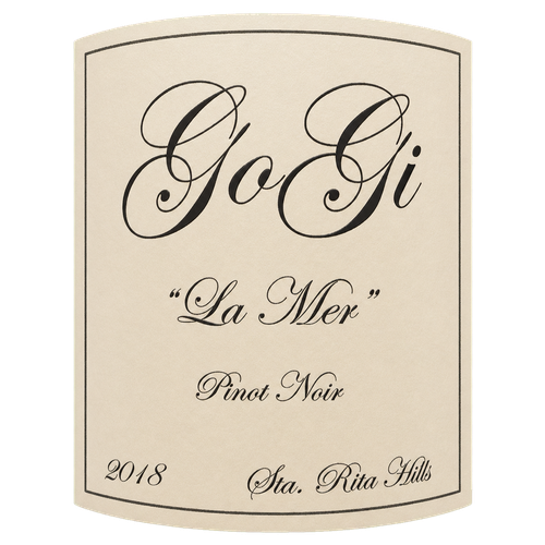 2018 GoGi 'La Mer' Pinot Noir, Santa Rita Hills 750ML (92 Points - Wine Spectator) label