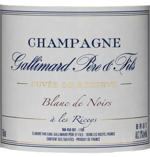 Champagne Gallimard Pére & Fils Blanc de Blancs Cuvée Grande Réserve Les Riceys Brut NV 750ML