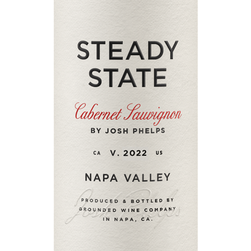2022 Grounded Wine Co. Steady State Cabernet Sauvignon, Napa Valley 750ML (92 Points - Decanter, 92 Points - James Suckling)
