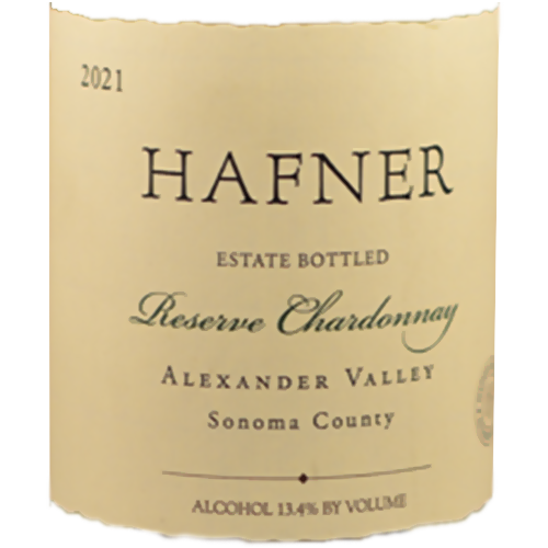 2021 Hafner Vineyard Reserve Chardonnay, Alexander Valley 750ML
