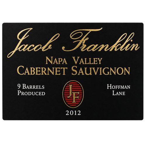 2012 Jacob Franklin Napa Cabernet Sauvignon 750ML label