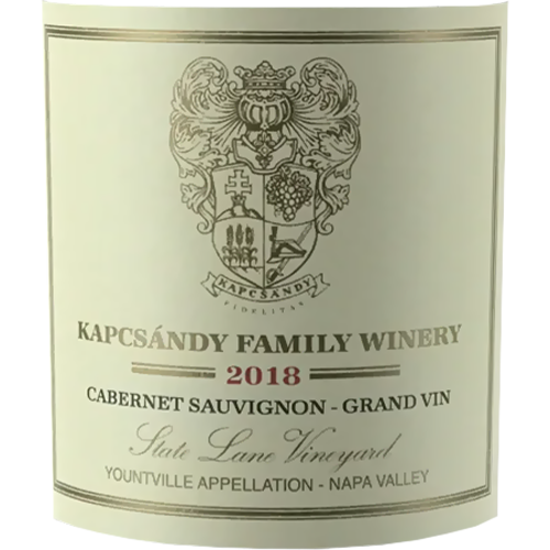 2018 Kapcsandy Grand Vin Cabernet Sauvignon, Napa Valley 750ML (100 Points - Jeb Dunnuck; 100 Points - Lisa Perrotti-Brown)