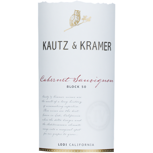 2019 Kautz & Kramer Cabernet Sauvignon, Block 50, Lodi, California 750ML