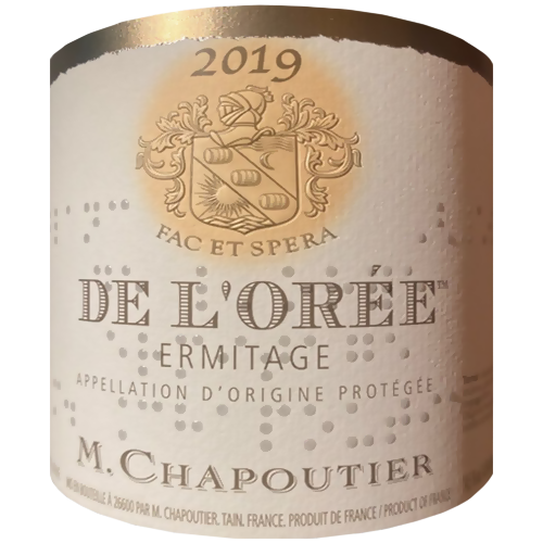 2019 M. Chapoutier "de l'Orée" Ermitage Blanc, Northern Rhone 750ML (100 Points - Jeb Dunnuck)