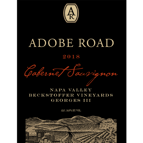 2018 Adobe Road Cabernet Sauvignon Beckstoffer - Georges III Vineyard, Rutherford 750ML (94 Pts. Wine Spectator, 94 Pts. Wine Enthusiast)