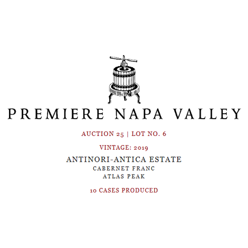 2019 Premiere Napa Valley Auction 25 Lot No. 6 Cabernet Franc 750ML