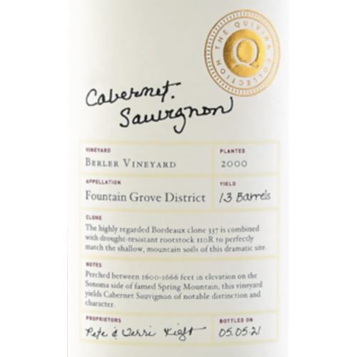 2019 Quivira Berler Cabernet Sauvignon 750ML
