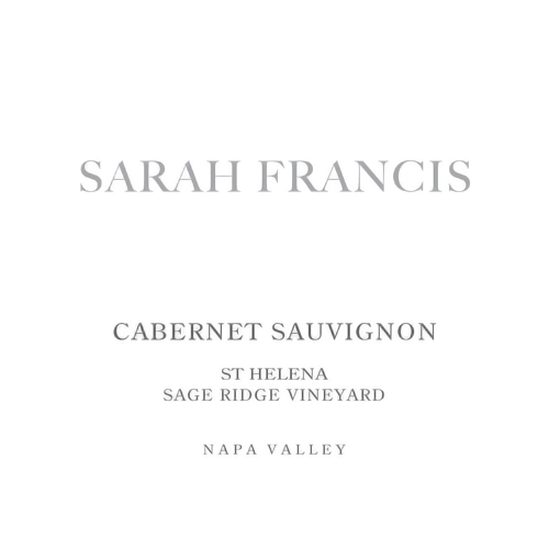 2018 Sarah Francis Sage Ridge Vineyard Cabernet Sauvignon St. Helena Napa Valley 750ML