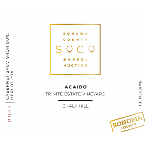 2021 SoCo Barrel Auction, Acaibo, Red Blend Trinite Estate Vineyard 750ML