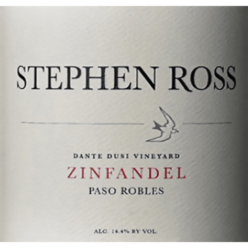 2017 Stephen Ross Dante Dusi Paso Robles Zinfandel 750ML