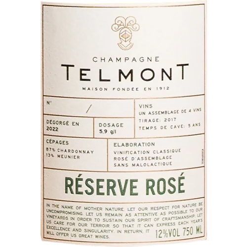 NV Champagne Telmont Réserve Rosé 750ML