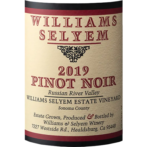 2019 Williams Selyem Estate Vineyard Pinot Noir, Russian River Valley 750ML (99 Points - Wine Enthusiast; 96 Points - Wine Advocate)